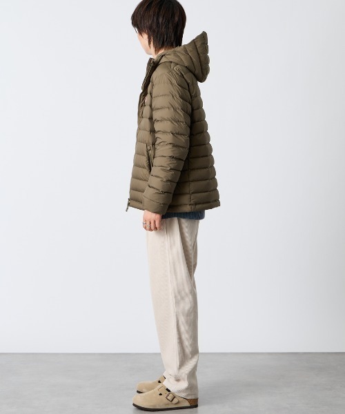 DANTON（ダントン）の「【WEB先行予約】[DANTON/ダントン] ミドルダウン フードジャケット（ダウンジャケット/コート・レディース・オリーブ/ブラック・L/M/S/XL）」の4枚目の写真