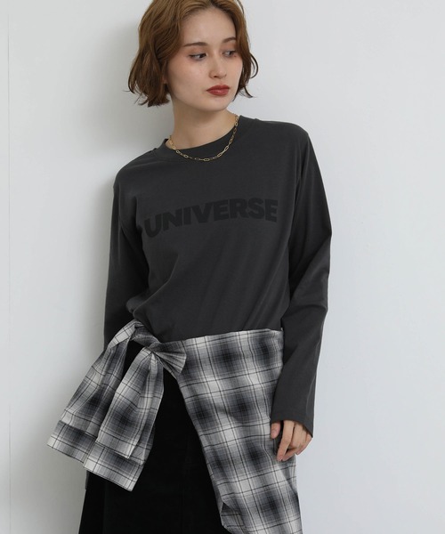 Gready Brilliant(グレディブリリアン)の「UNIVERSE Tシャツ(Tシャツ/カットソー・レディース・オフホワイト/チャコールグレー・FREE)」の16枚目の写真