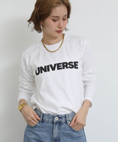 Gready Brilliant(グレディブリリアン)の「UNIVERSE Tシャツ(Tシャツ/カットソー・レディース・オフホワイト/チャコールグレー・FREE)」の8枚目の写真