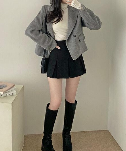 FLINEA(フリネア)の「シンプル襟付きコート(その他アウター・レディース・ダークグレー/グレー/ベージュ/ブラウン・FREE)」の6枚目の写真