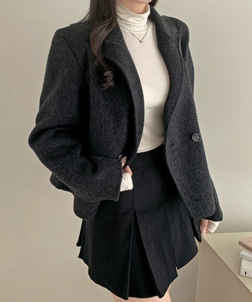 FLINEA(フリネア)の「シンプル襟付きコート(その他アウター・レディース・ダークグレー/グレー/ベージュ/ブラウン・FREE)」の9枚目の写真