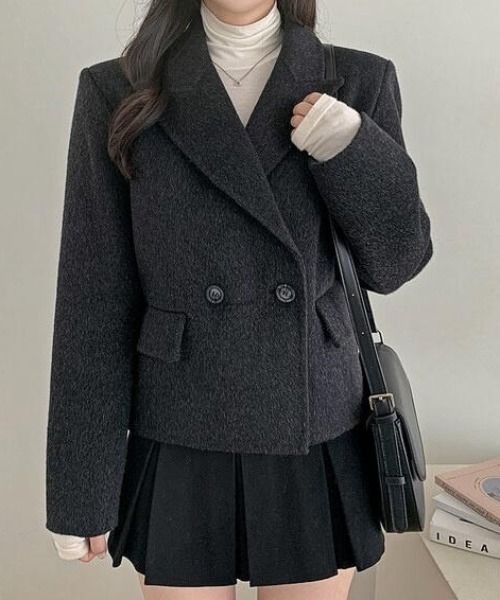 FLINEA(フリネア)の「シンプル襟付きコート(その他アウター・レディース・ダークグレー/グレー/ベージュ/ブラウン・FREE)」の8枚目の写真