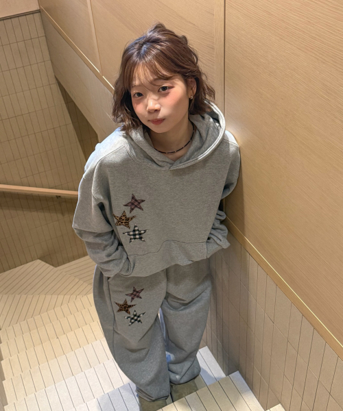 AMOU（アモウ）の「Mix Star Applique Hoodie GRAY（パーカー・レディース・その他・1/2）」の14枚目の写真