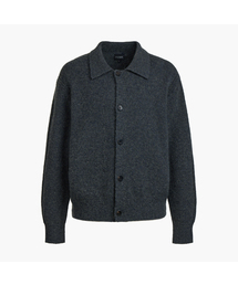 KUME（クメ）の「Men Alpaca Blend Collared Cardigan, Charcoal（ニット/セーター）」