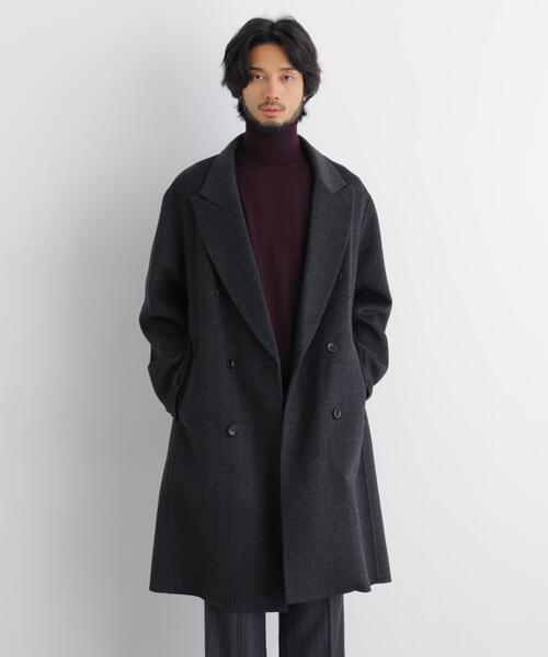 セール】｢ASSEMBLANC｣ カシミヤブレンドリバーピークドラペルダブル
