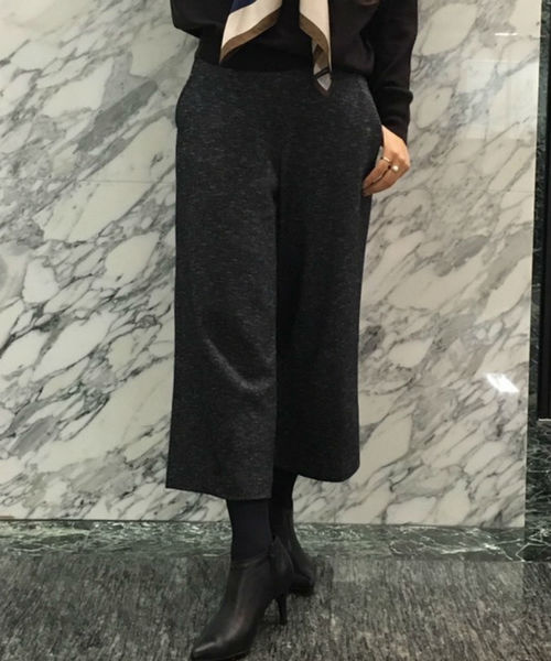 22 OCTOBRE（ヴァンドゥ－オクトーブル）の「チェックジャガードジャージーパンツ【セットアップ対応商品】（その他パンツ・レディース・ブラック/ボルドー・36/38）」の2枚目の写真