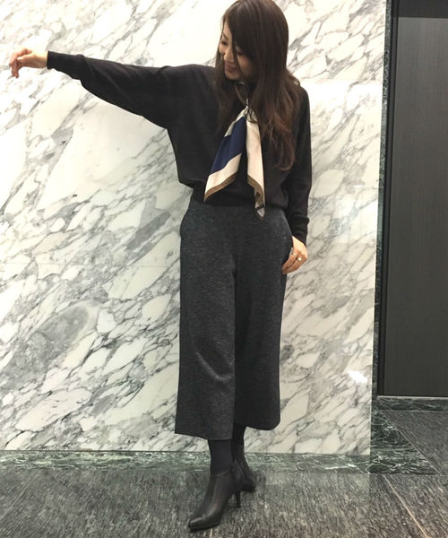 22 OCTOBRE（ヴァンドゥ－オクトーブル）の「チェックジャガードジャージーパンツ【セットアップ対応商品】（その他パンツ・レディース・ブラック/ボルドー・36/38）」の11枚目の写真