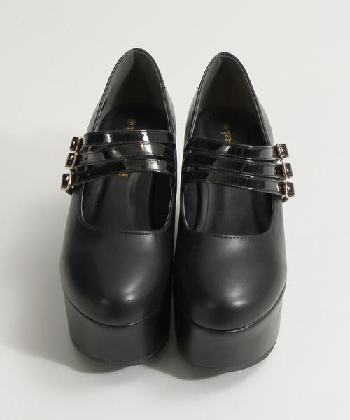 WEGO（ウィゴー）の「WEGO/厚底3ベルトパンプス（パンプス・レディース・ホワイト/ブラック/ライトピンク・LARGE/MEDIUM）」の7枚目の写真