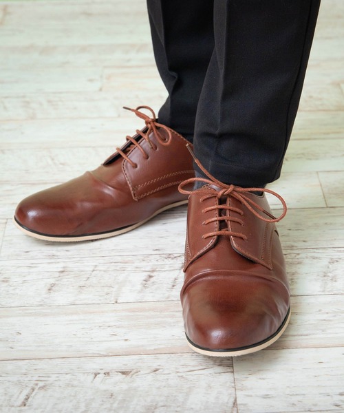 MONO-MART（モノマート）の「PVCレザープレーントゥドレスシューズ/バブーシュブーツ(MONO-MART)（ドレスシューズ・メンズ・ブラウン/ダークブラウン/キャメル/チャコールグレー/ブラック・M/L）」の19枚目の写真