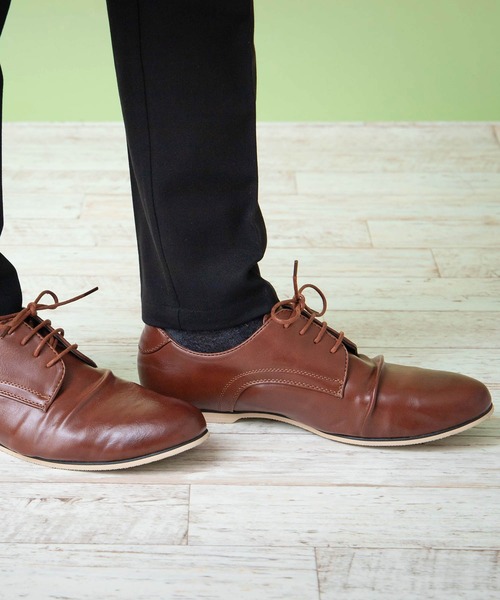 MONO-MART（モノマート）の「PVCレザープレーントゥドレスシューズ/バブーシュブーツ(MONO-MART)（ドレスシューズ・メンズ・ブラウン/ダークブラウン/キャメル/チャコールグレー/ブラック・M/L）」の17枚目の写真