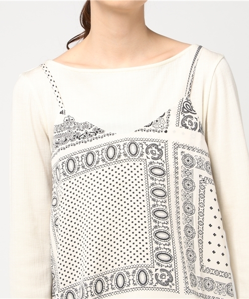 LBC（エルビーシー）の「サテンペイズリー柄キャミ（キャミソール・レディース・ネイビー/ホワイト・MEDIUM/LARGE）」の6枚目の写真