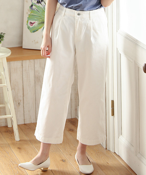 Honeys（ハニーズ）の「デニムワイドアンクル丈（デニムパンツ・レディース・ライトブルー/オフホワイト/ブルー・L/LL/SS/M/S）」の2枚目の写真