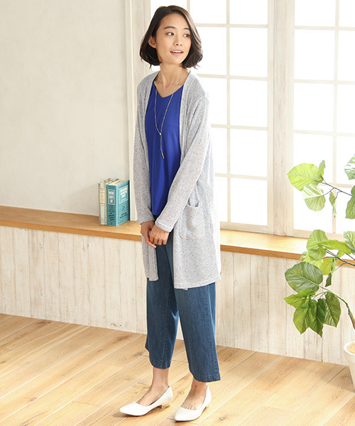 Honeys（ハニーズ）の「デニムワイドアンクル丈（デニムパンツ・レディース・ライトブルー/オフホワイト/ブルー・L/LL/SS/M/S）」の14枚目の写真