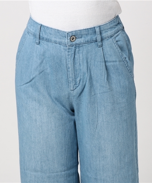 Honeys（ハニーズ）の「デニムワイドアンクル丈（デニムパンツ・レディース・ライトブルー/オフホワイト/ブルー・L/LL/SS/M/S）」の4枚目の写真