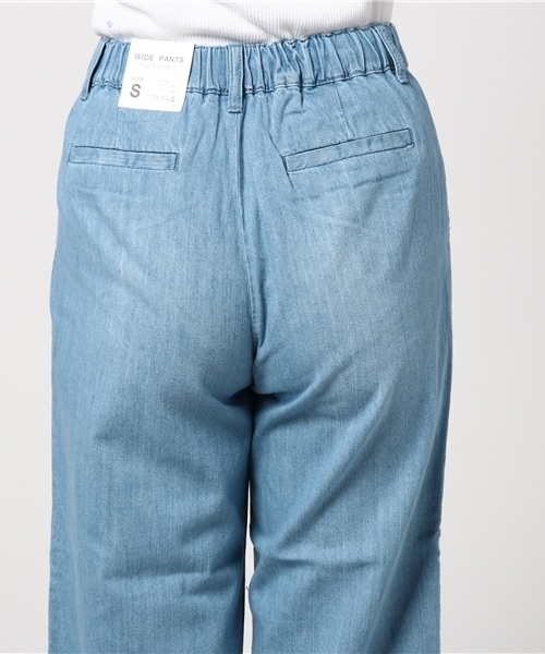 Honeys（ハニーズ）の「デニムワイドアンクル丈（デニムパンツ・レディース・ライトブルー/オフホワイト/ブルー・L/LL/SS/M/S）」の5枚目の写真