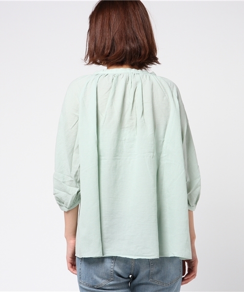 POU DOU DOU（プードゥドゥ）の「刺繍6分袖スモックブラウス（シャツ/ブラウス・レディース・キナリ/ミント/オフホワイト・3）」の7枚目の写真