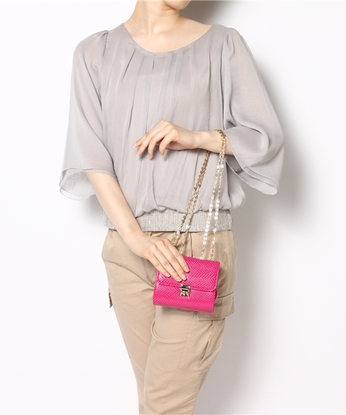 CROON A SONG（クルーンアソング）の「カラーミニポシェット（ショルダーバッグ・レディース・グリーン/ブルー/ピンク・FREE）」の9枚目の写真