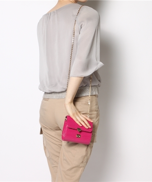 CROON A SONG（クルーンアソング）の「カラーミニポシェット（ショルダーバッグ・レディース・グリーン/ブルー/ピンク・FREE）」の12枚目の写真