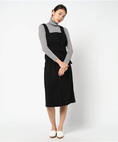 Simplicite シンプリシテェ の Simplicite フロントボタンベルトツキジャンスカ ワンピース Wear