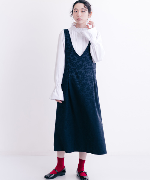 merlot plus（メルロープリュス）の「フラワージャガードノースリワンピース7243（ワンピース・レディース・ブラック/ネイビー/ベージュ・FREE）」の3枚目の写真