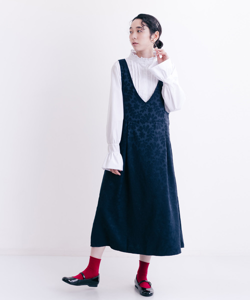 merlot plus（メルロープリュス）の「フラワージャガードノースリワンピース7243（ワンピース・レディース・ブラック/ネイビー/ベージュ・FREE）」の16枚目の写真