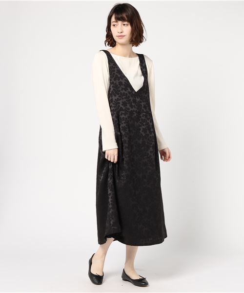 merlot plus（メルロープリュス）の「フラワージャガードノースリワンピース7243（ワンピース・レディース・ブラック/ネイビー/ベージュ・FREE）」の17枚目の写真