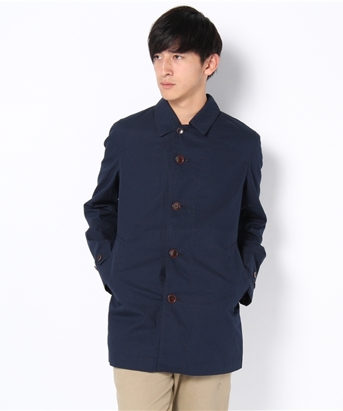 UNION STATION（ユニオンステーション）の「ショップコート（ステンカラーコート・メンズ・カーキ/ネイビー/キャメル/レッド・MEDIUM/LARGE/LL）」の3枚目の写真