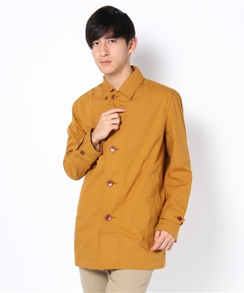 UNION STATION（ユニオンステーション）の「ショップコート（ステンカラーコート・メンズ・カーキ/ネイビー/キャメル/レッド・MEDIUM/LARGE/LL）」の4枚目の写真