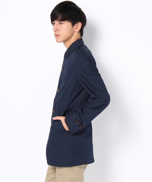 UNION STATION（ユニオンステーション）の「ショップコート（ステンカラーコート・メンズ・カーキ/ネイビー/キャメル/レッド・MEDIUM/LARGE/LL）」の5枚目の写真