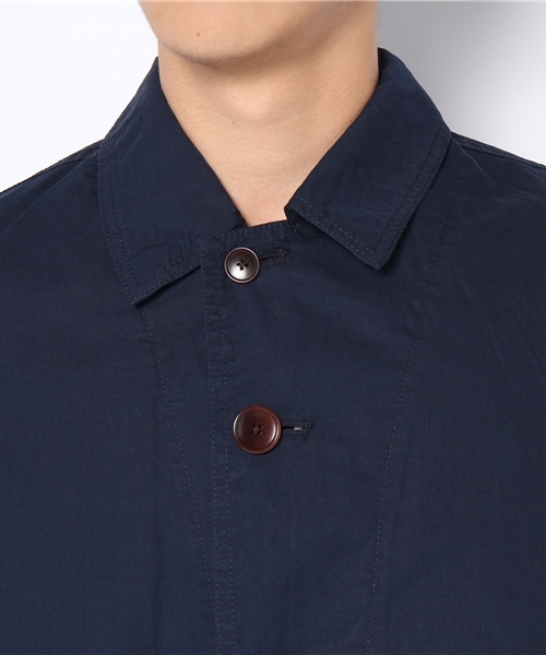 UNION STATION（ユニオンステーション）の「ショップコート（ステンカラーコート・メンズ・カーキ/ネイビー/キャメル/レッド・MEDIUM/LARGE/LL）」の8枚目の写真