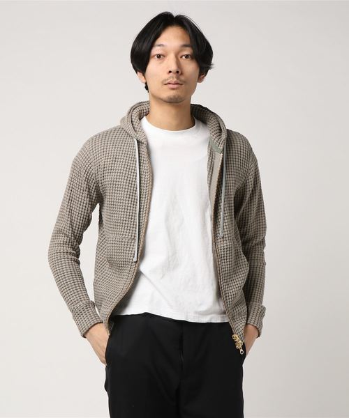 ABAHOUSE(アバハウス)の「【Recency of Mine】オニワッフルジップアップパーカー(パーカー・メンズ・ベージュ/インディゴブルー/グレー・44/46/48)」の2枚目の写真