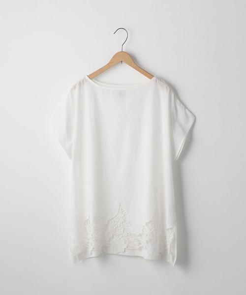 coen(コーエン)の「裾レースコンビボートネックTシャツ(ブラック→WEB限定カラー)(Tシャツ/カットソー・レディース・ブラック/ネイビー/カーキ/ホワイト・FREE)」の21枚目の写真