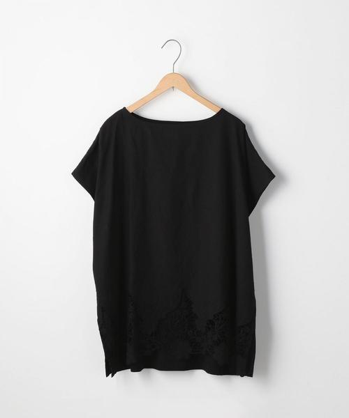 coen(コーエン)の「裾レースコンビボートネックTシャツ(ブラック→WEB限定カラー)(Tシャツ/カットソー・レディース・ブラック/ネイビー/カーキ/ホワイト・FREE)」の18枚目の写真