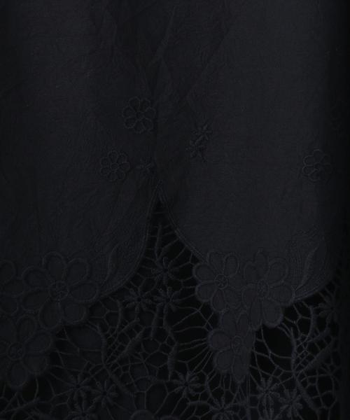 coen(コーエン)の「裾レースコンビボートネックTシャツ(ブラック→WEB限定カラー)(Tシャツ/カットソー・レディース・ブラック/ネイビー/カーキ/ホワイト・FREE)」の16枚目の写真