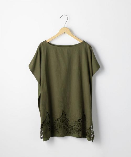 coen(コーエン)の「裾レースコンビボートネックTシャツ(ブラック→WEB限定カラー)(Tシャツ/カットソー・レディース・ブラック/ネイビー/カーキ/ホワイト・FREE)」の15枚目の写真