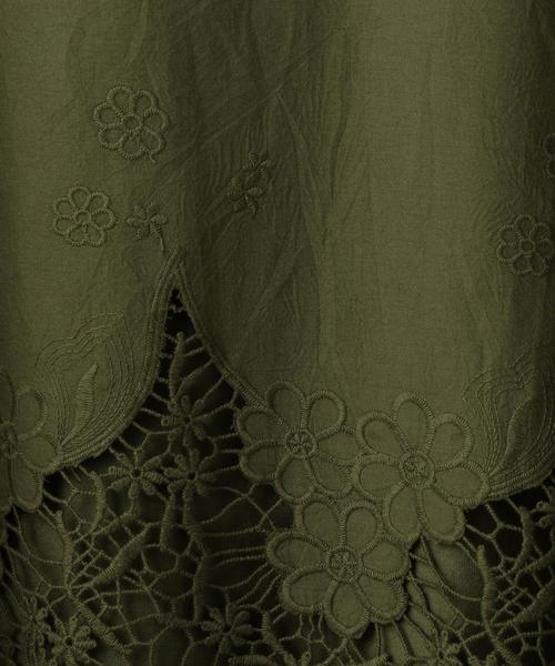 coen(コーエン)の「裾レースコンビボートネックTシャツ(ブラック→WEB限定カラー)(Tシャツ/カットソー・レディース・ブラック/ネイビー/カーキ/ホワイト・FREE)」の13枚目の写真