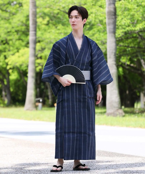 【セール】しじら織りコットン100％ 浴衣４点セット（浴衣）｜TopIsm（トップイズム）
