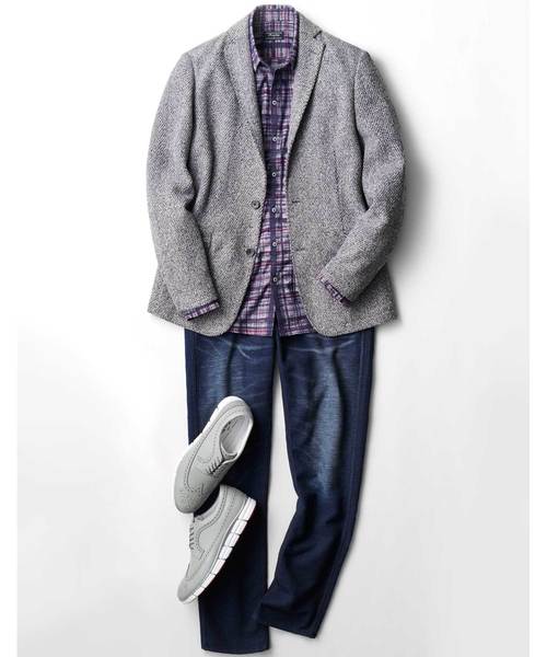 MEN'S BIGI（メンズビギ）の「メランジモールラッセルジャケット（テーラードジャケット・メンズ・グレー/ネイビー・LL/S/M/L）」の11枚目の写真