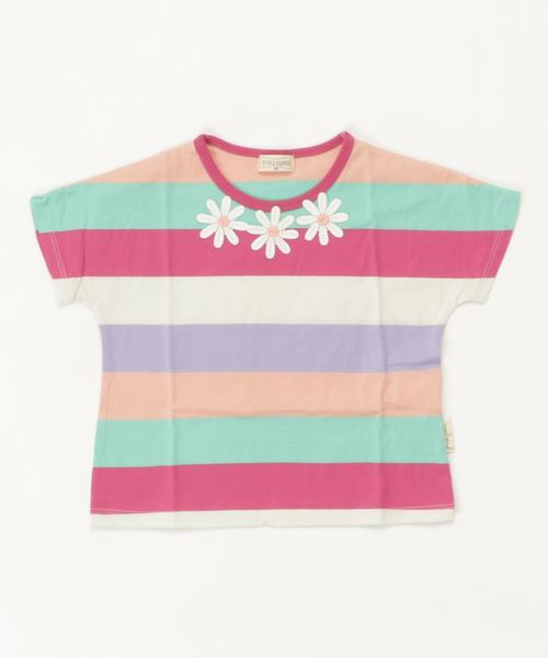 型切り替えのないカラフルボーダーTシャツ 型切り替えのないカラフルボーダーTシャツ