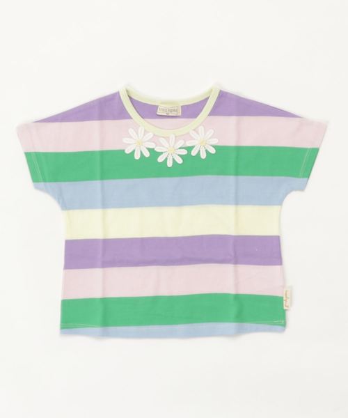 型切り替えのないカラフルボーダーTシャツ 型切り替えのないカラフルボーダーTシャツ