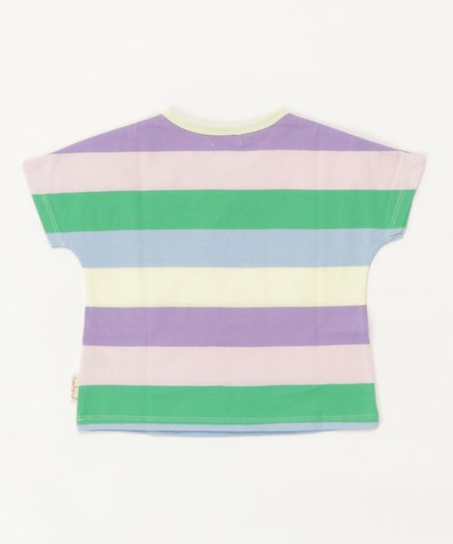 型切り替えのないカラフルボーダーTシャツ 型切り替えのないカラフルボーダーTシャツ