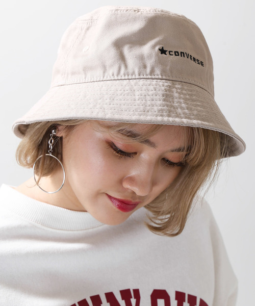 CONVERSE（コンバース）の「∴WEGO/CONVERSE別注バケットハット（ハット・メンズ・ブラック/ベージュ/ネイビー/ライトパープル/ホワイト/ピンク・FREE）」の8枚目の写真
