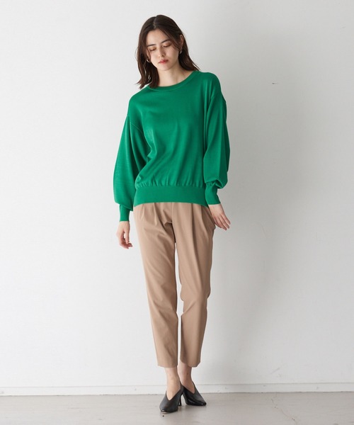 qualite（カリテ）の「2WAYストレッチタックパンツ（その他パンツ・レディース・ブラック/オフホワイト/サックスブルー/ベージュ/モカ/ライトグレー・40/38/36/34/32/42）」の12枚目の写真