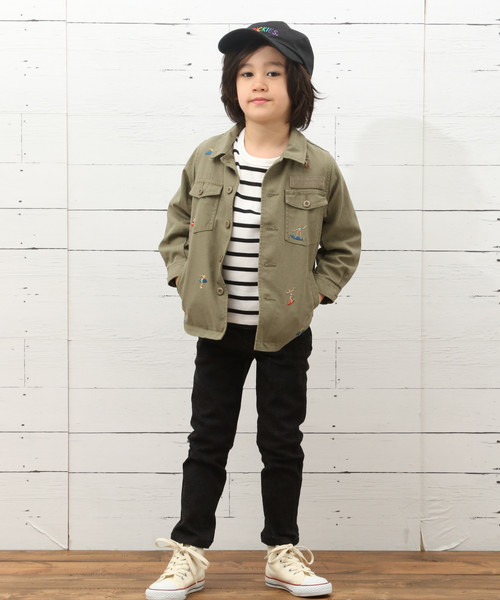 BAYFLOW（ベイフロー）の「[KIDS]シシュウミリタリーシャツ（シャツ/ブラウス・キッズ・カーキ・MEDIUM/X-LARGE/LARGE/XX-LARGE/SMALL）」の3枚目の写真