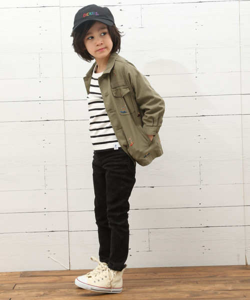 BAYFLOW（ベイフロー）の「[KIDS]シシュウミリタリーシャツ（シャツ/ブラウス・キッズ・カーキ・MEDIUM/X-LARGE/LARGE/XX-LARGE/SMALL）」の5枚目の写真