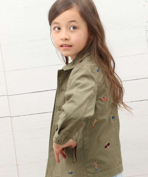 BAYFLOW（ベイフロー）の「[KIDS]シシュウミリタリーシャツ（シャツ/ブラウス・キッズ・カーキ・MEDIUM/X-LARGE/LARGE/XX-LARGE/SMALL）」の7枚目の写真