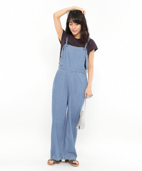 LAKOLE（ラコレ）の「ライトオンスデニムサロペット / LAKOLE（サロペット/オーバーオール・レディース・インディゴブルー/ライトブルー/グレー・SMALL/MEDIUM）」の6枚目の写真