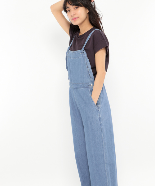 LAKOLE（ラコレ）の「ライトオンスデニムサロペット / LAKOLE（サロペット/オーバーオール・レディース・インディゴブルー/ライトブルー/グレー・SMALL/MEDIUM）」の7枚目の写真