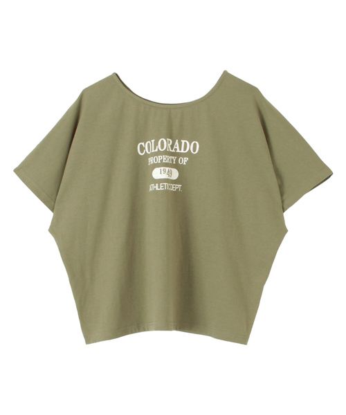 titivate(ティティベイト)の「ロゴプリントTシャツ(Tシャツ/カットソー・レディース・ライトベージュ/チャコール/オフホワイト/ライトカーキ・S/M)」の4枚目の写真