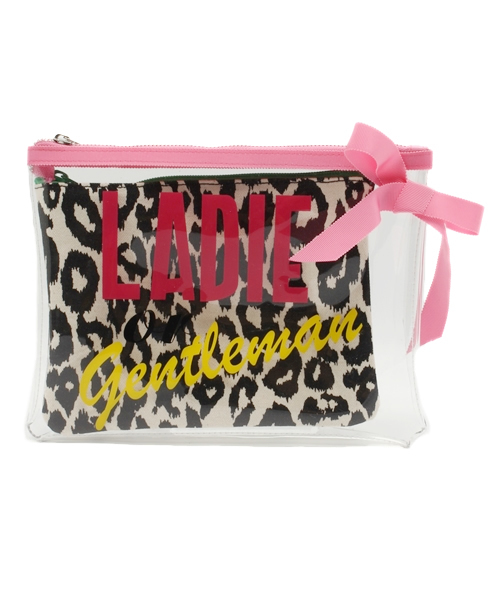 NINE（ナイン）の「クリア×レオパードポーチ（ポーチ・レディース・ブルー/ピンク・FREE）」の2枚目の写真